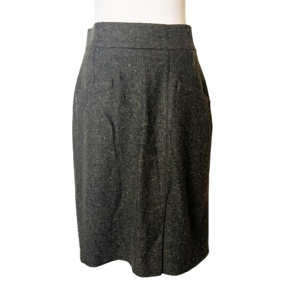 Max Mara wool silk blend pencil skirt green black sz 8